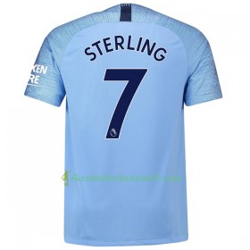 Günstige Fußballtrikots Manchester City Sterling 7 2018-2019 Kurzarm Heimtrikotsatz kaufen